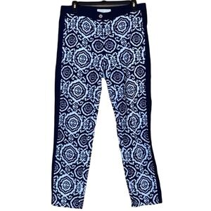 Michael Michael Kors navy & white print cropped ankle pants Size 8